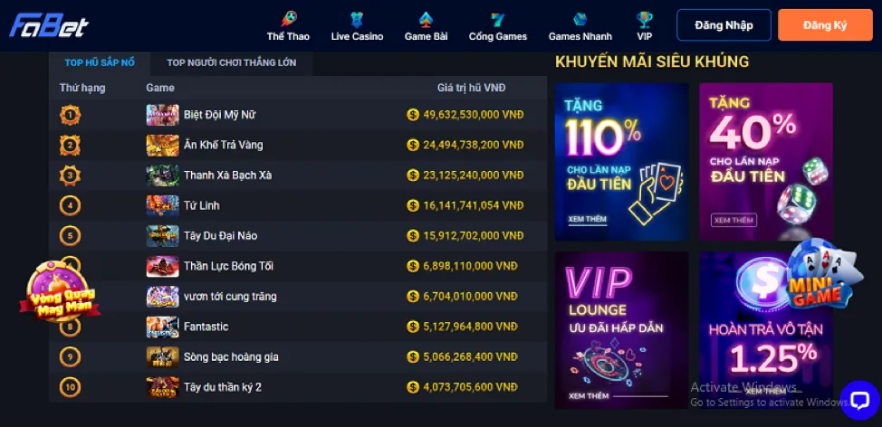 Giao diện thân thiện của v6bet